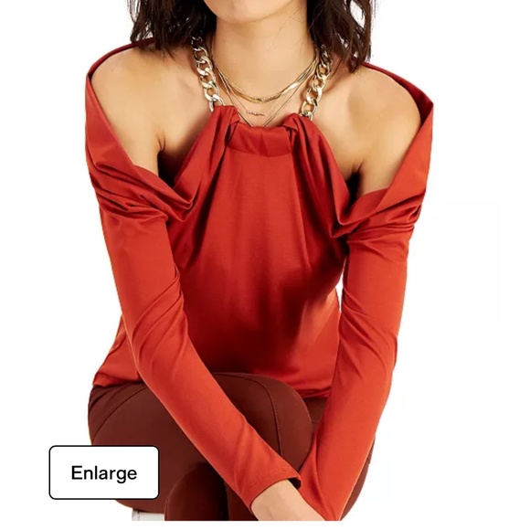 INC International Concepts Tops - NWT Inc International Concepts Draped Cold-Shoulder Chain-Neck Top - Sz XXLarge